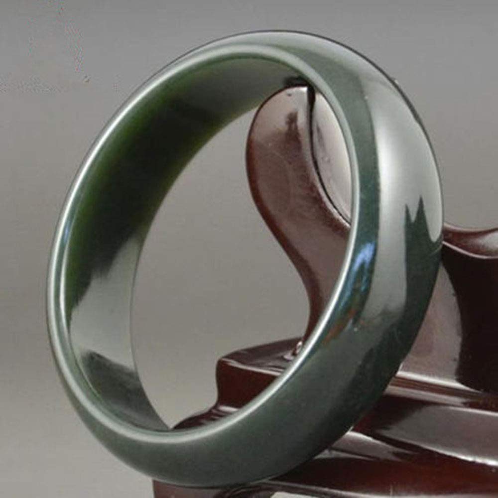 Bracciale di Giada Verde, Braccialetto Cinese, Braccialetto di Giada Naturale Agata Verde Bangleo con Scatola, 56 mm