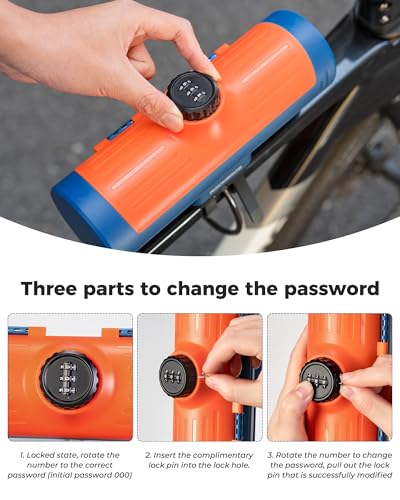 ROCKBROS Fahrrad Oberrohrtasche 0,7L, wasserdichte Fahrradbox mit Zahlenschloss, Robuste Rahmentasche Fahrrad Oberrohr für MTB, Rennrad, Gravelbike & Citybike