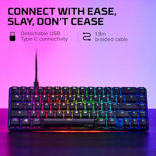 Image of HyperX Alloy Origins 65 Mechanical Gaming Keyboard Aqua Switch - (56R64Aa#Aba), Wired