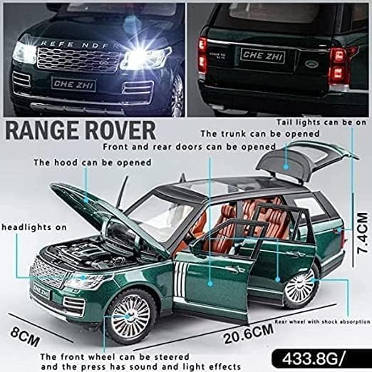 Image of PINQUE Kids New Car 1:24 Refender Diecast Alloy Metal Pull Back Car with Openable Doors Music Sound and Light Vehicle Toy Car for Boys (Green)