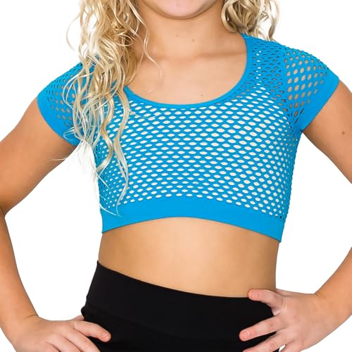 Kurve Girl Fishnet Crop Top – Stretch Dance Yoga Gymnastics UV Protective Fabric