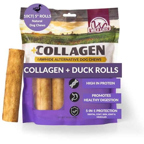 Wild Eats Collagen and Duck Rolls 10" Dog Treats, Collagen-rich