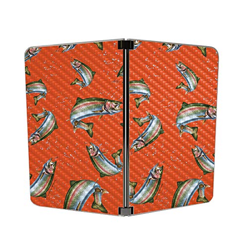 Image of MightySkins Carbon Fiber Skin for Microsoft Surface Duo - Trout Collage | Protective, Durable Textured Carbon Fiber Finish | Easy to Apply | Made in The USA