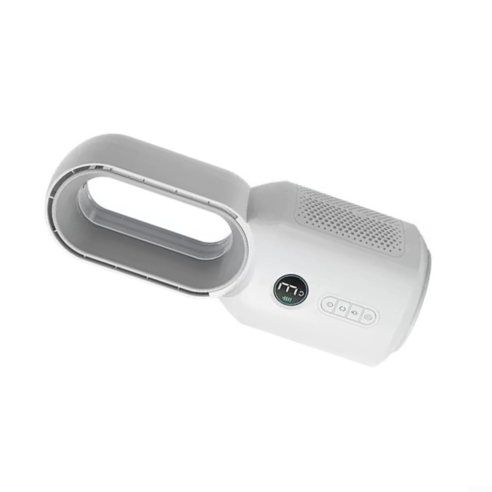 Ventilatore da scrivania senza pale, silenzioso ventilatore portatile da tavolo con oscillazione di 106°, display a LED e luce notturna, unità di raffreddamento per camera da letto e