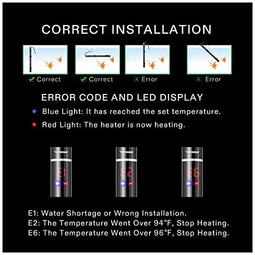 VIVOSUN Submersible Aquarium Heater with Thermometer Combination, 50W