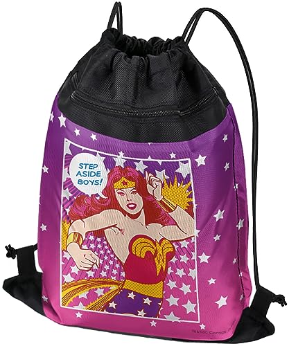 LOGOVISION Wonder Woman Step Aside Boys Drawstring Backpack Sports Bag Sackpack 17