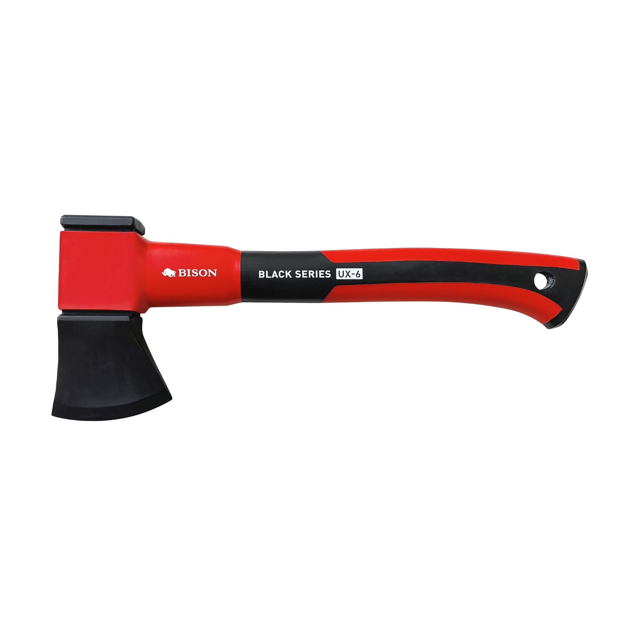 Bison Black Series UX6 Universalbeil – Kompaktes Beil mit Glasfaserstiel, kraftvoll & vielseitig, Forst-, Garten- & Campingbeil, ideal für Anmachholz & Brennholz