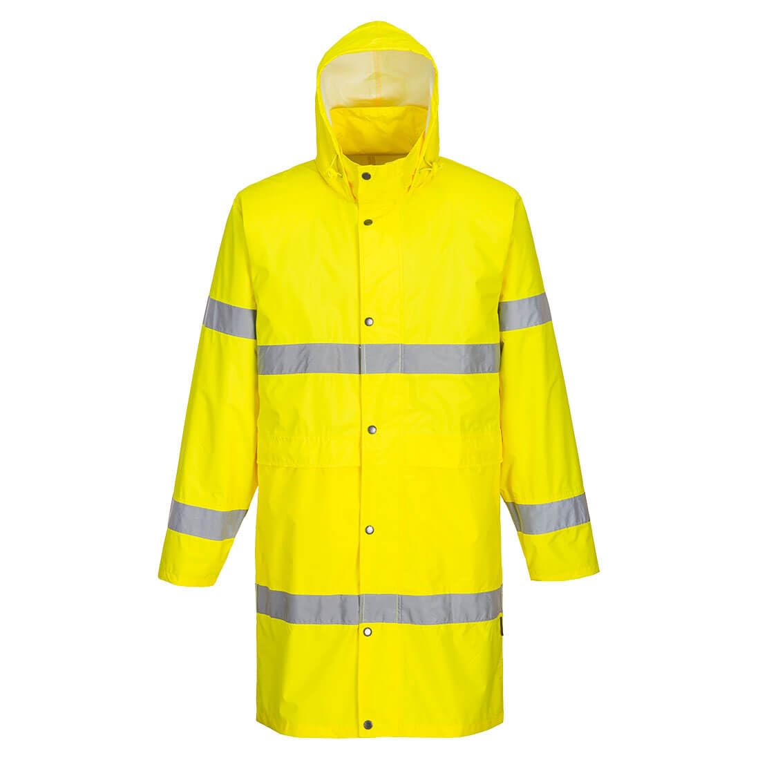 Portwest High Visibility Waterproof Trench Coat 100cm Fluorescent Colours H442