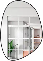 Espelho Decorativo modelo Orgânico de 60x40 com Suporte para Parede (Preto)