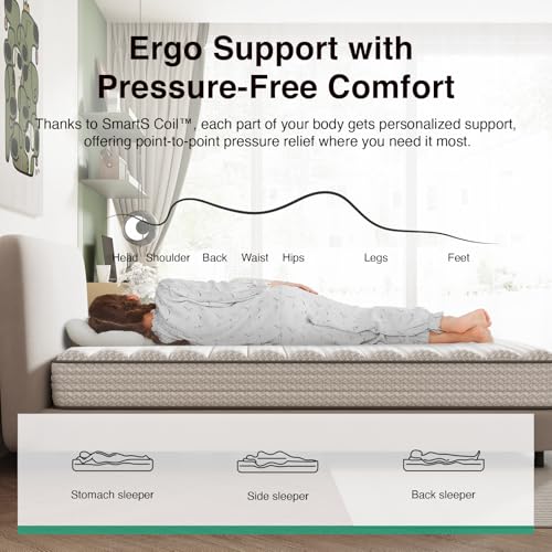 Image of Novilla 8 Inch Hybrid Full Size Mattress in a Box, Medium Plush
