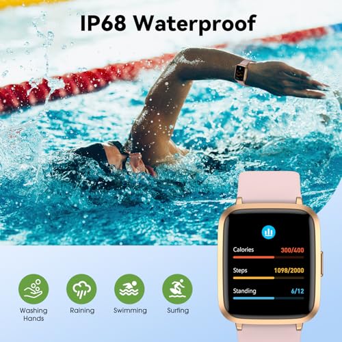 Image of Fitness Tracker Watch with Heart Rate Monitor, Activity Tracker with Pedometer, Sleep Monitor, Calories & Step Counter, IP68 Waterproof Smart Watches for Women Men Fitness Watch for Sports