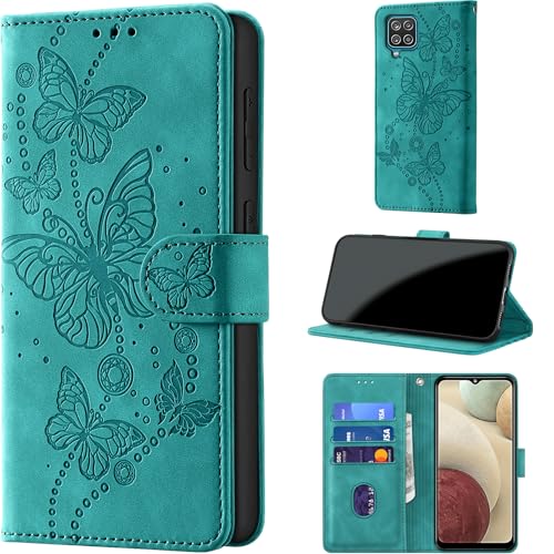 for Samsung Galaxy A12 Wallet Case Flip Turquoise