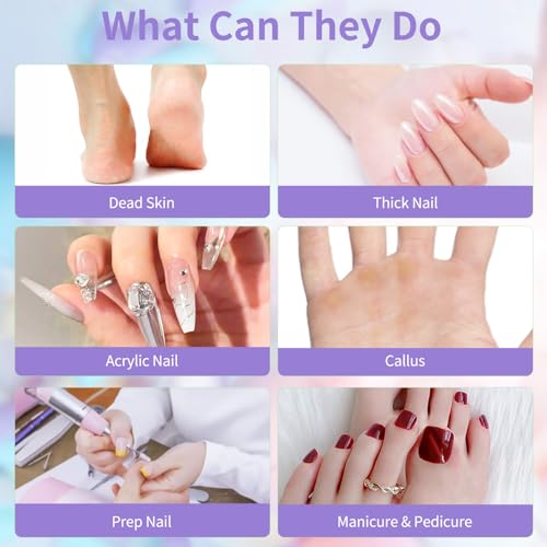 BELICOO Nagelfräser Aufsätze 300 Stück, 80/120/150/180/240 Grit Schleifhülsen Nagelfräser Bits, Professioneller Schleifkappen Nagelfräser mit 2 Stück Nagelbohrer für Nageldesign Maniküre Nagelpflege