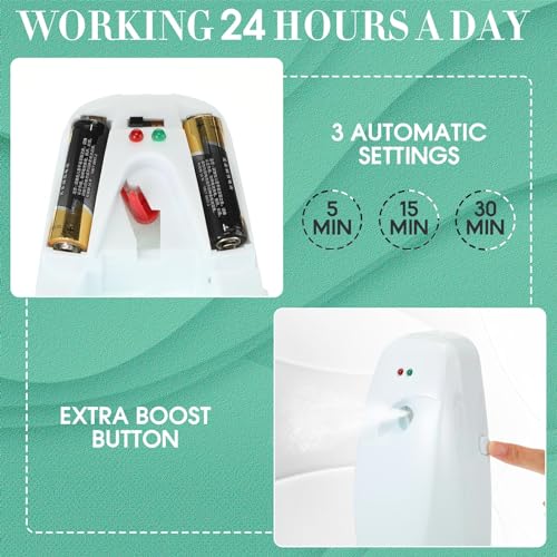 Maxcheck 4 Pcs Automatic Air Freshener Spray Dispenser Wall Mounted Automatic Spray Dispenser Air Freshener for Bathroom Battery Operated Free Standing for Commercial Place and Room(White) - Image 4