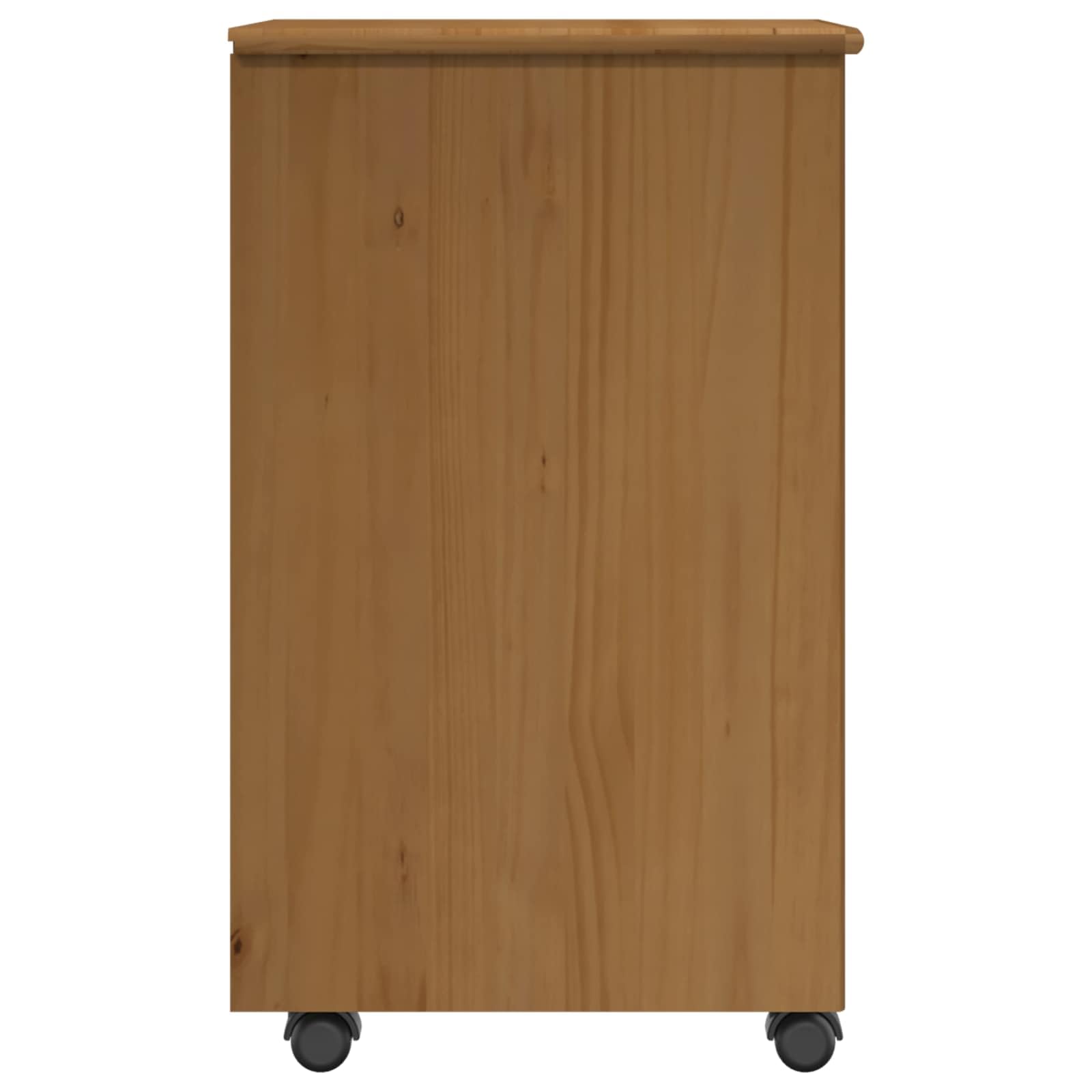 vidaXL Rollschrank 34 x 39 x 65,5 cm Massivholz Kiefer Honigbraun