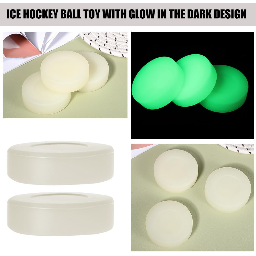 BESPORTBLE Lot de 10 Palets de Hockey Phosphorescents pour L'entraînement en Intérieur Et en Extérieur.