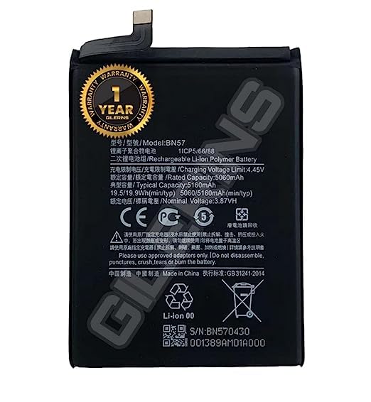 Image of Original BN57 Battery for redmi Poco X3 NFC /M2007J20CG / M200J20CT /M2102J20S1 / M2102J20SG Battery with 1Year Warranty ** (F000141)
