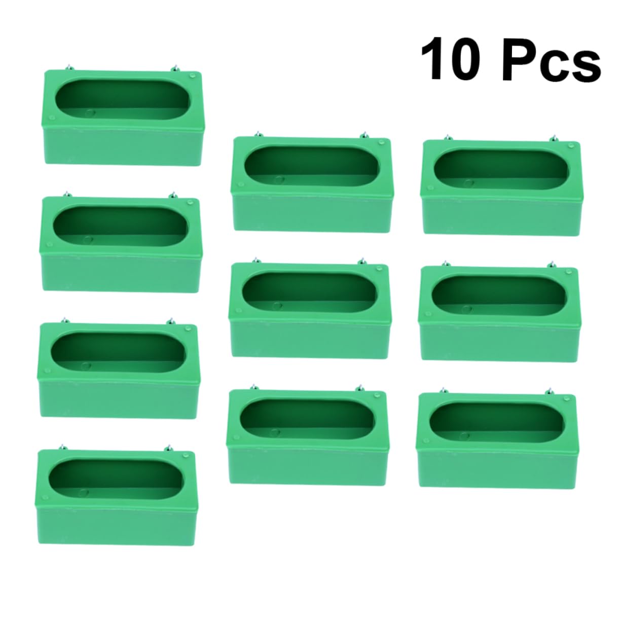 Mangeoire à Pigeons Plastique Vert Anti-éclaboussures, Lot de 10 | Facile à Remplir Nettoyer, Usage Maison ou Boutique, pour Calopsitte et Oiseau de Compagnie