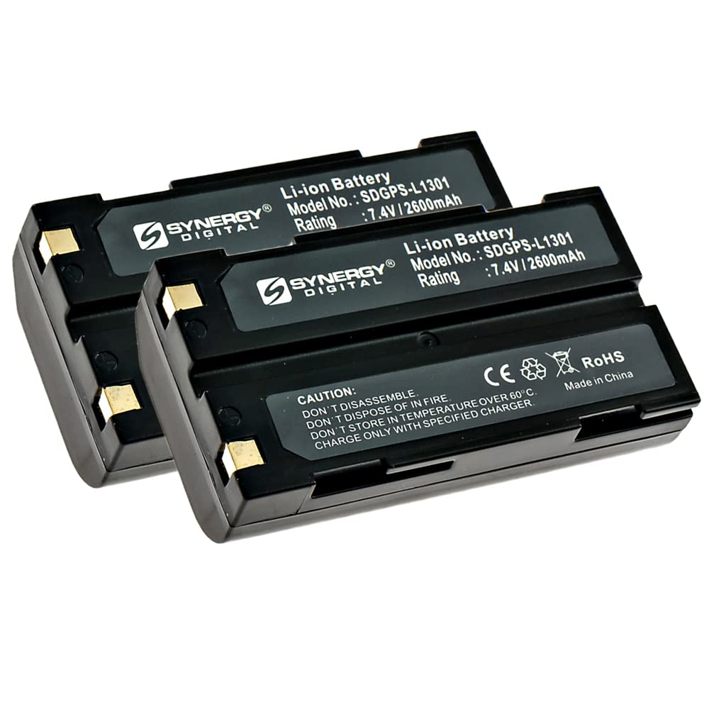 Synergy Digital Equipment Batteries, Compatible with Spectra Precision SP80 GNSS Equipment, (Li-Ion, 7.4V, 2600 mAh), Pack Includes: 2 x SDGPS-L1301 Batteries