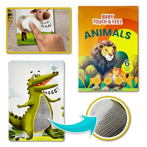 Image of Animals Touch & Feel Textured Cards | 12 Animals & 6 Textures to Enhance Sensory, Cognitive, Spatial & Hand Eye Co-Ordination