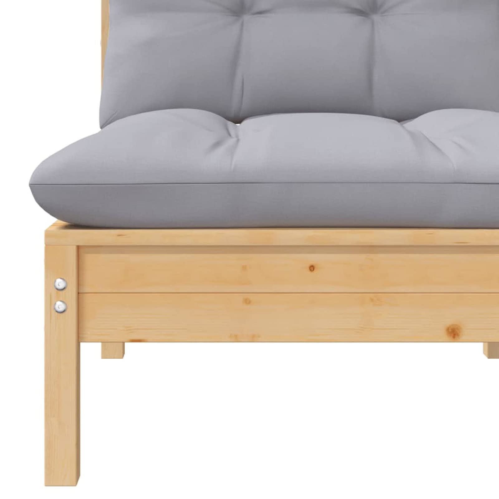 Homgoday Sofá de jardín de 2 plazas con Cojines Madera Maciza Pino grissofa Exterior palets Madera Sofa palets Exterior Marrón y grisDe Dos plazas