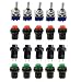Aoyoho 15Pcs OFF/ON Thread SPST Latching Type Push Button Switch and 5Pcs ON/ON 2 Position DPDT Toggle Switch
