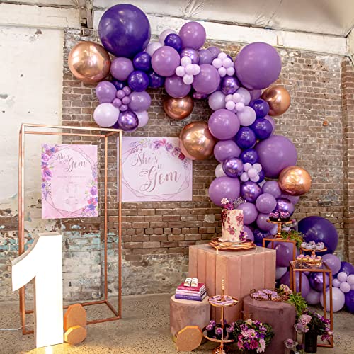 Image of PartyWoo Dark Purple Balloons 50 pcs 12 Inch Pearl Royal Purple Latex Helium Balloons for Graduation Halloween Mardi Gras Ramadan & Eid Wedding Baby Shower Birthday Party Decorations Purple-Z33