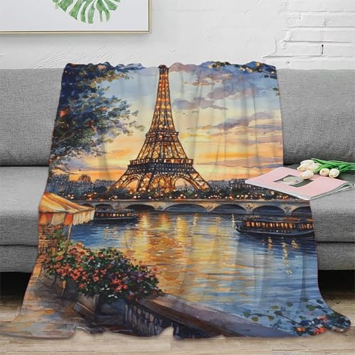 Couverture chaude Tour Eiffel jeté de lit moelleux qualité supérieure - 3