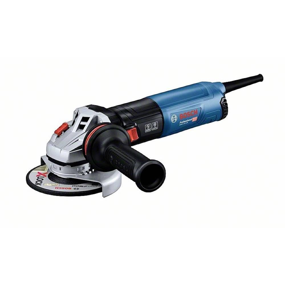 Bosch Professional Smerigliatrice angolare GWS 14-125 (1400 Watt, impugn. suppl,cuffia di prot,cuffia di prot.antitaglio con clip,chiave a due perni,flangia di mont,dado di serr,conf. in cartone) Blue