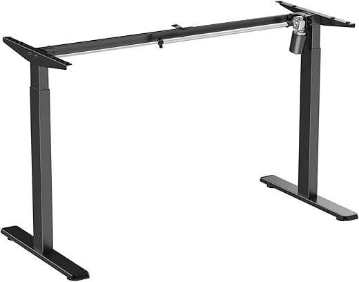 ErgoYou Electric Height Adjustable Table Motorized Ergonomic Sit Stand Computer Desk – 90 Kgs Max Weight Capacity – SM3 Series – Black Steel Frame