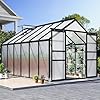 DWVO 8x12FT Polycarbonate Greenhouse for Outdoors, Large Heavy Duty Aluminum Greenhouses with Sliding Doors and Vent Window, Walk-in Greenhouse Large Sun House for Garden Backyard, Black #5