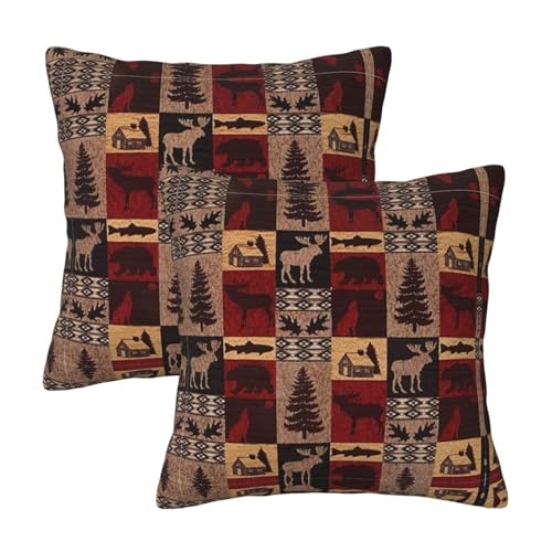 WURTON Lodge beer hert vis print sierkussens hoezen, bank sofa kussenslopen, rits beddengoed kussenslopen voor thuis