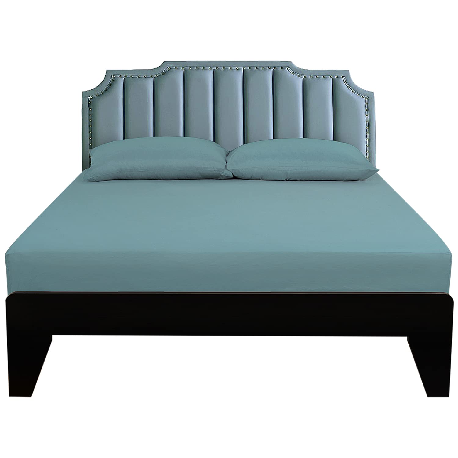 Lirex Twin XL Fitted Sheet Cotton, 300 Thread Count Soft Breathable, 8-10" Deep Pocket Sheet for Hotel Home, Blue