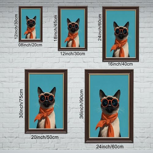 Impression sur toile chat siamois d'exception - Tableau d'art mural raffiné pour chambre - 2