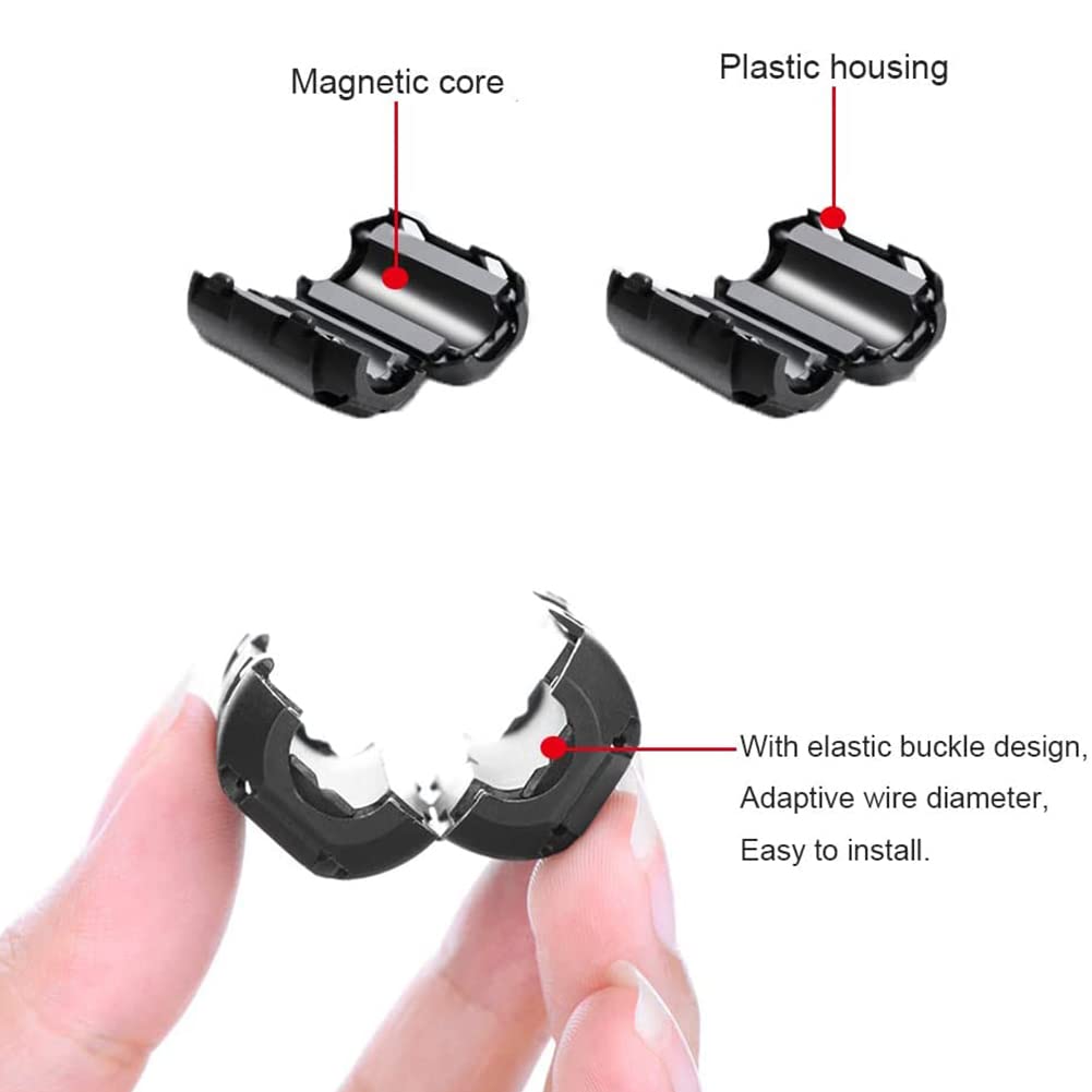 Ferrit Ringkerne 10 Stück Ferritring Schwarzer Ferrit Ring 13mm Rauschunterdrückung Kabelklemme für USB Kopfhörer Kabel (ui650 Ferrit Ringkerne 10 Stück Ferritring Schwarzer Ferrit Ring 13mm Rauschunterdrückung Kabelklemme für USB Kopfhörer Kabel (ui650