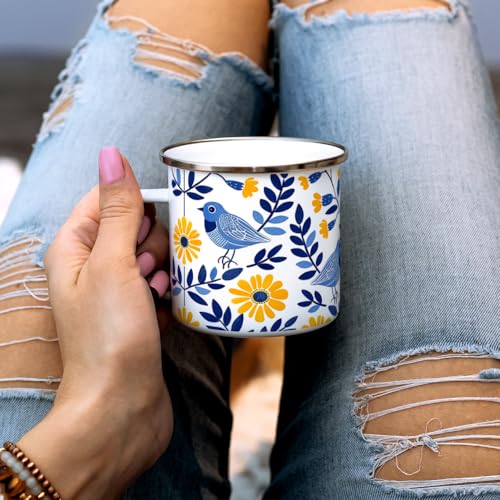 Taza camping esmaltada Loftipop floral 12oz miniatura 3