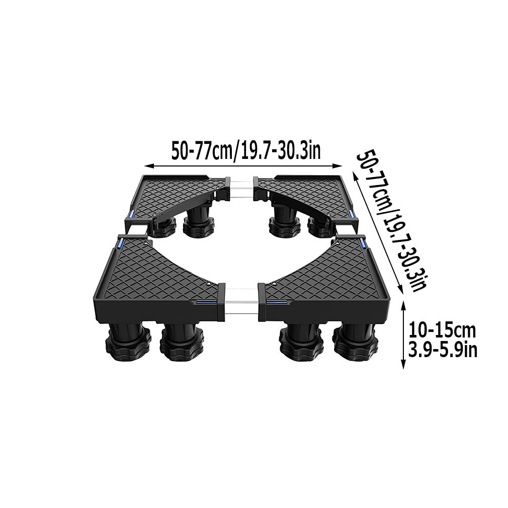 Soporte antivibración para lavadora, base ajustable para secadora y refrigerador, 19-30 pulgadas, diseño estable de 8 patas, bandejas de suelo para lavavajillas y contenedor de plantas