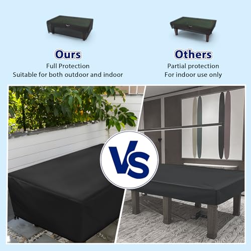 Agutsone 7/8/9 Feet Pool Table Cover, Billiard Table Cover for 7FT Snooker Billiard Pool Table Heavy Duty Waterproof Cover Outdoor Indoor Protection-93 x53 x32 inchs - Image 4