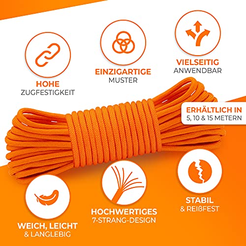 AMZoutdoor® Cordon de paracorde 550 de 4 mm - Corde paracorde - 7 brins - Équipement d'extérieur - Camping en plein air - Cordon paracorde pour collier de chien - Paracord (15 m, rose)