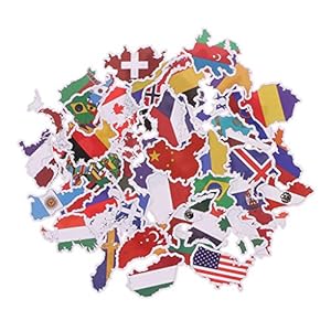 Xuebai 50X Nationale Vlaggen Stickers Speelgoed Landen Kaart Sticker DIY Scrapbooking Koffer Nationale Vlaggen Stickers…