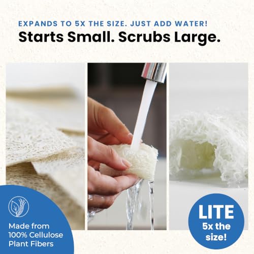 Image of Scrub & Throw Cellulose Sponges, Natural, Plastic-Free, Non-Scratch, for Kitchen, Dishes, Pots and Cleaning, Plant-Based, Plastic-Free, Eco-Friendly, Biodegradable, 15 Pack