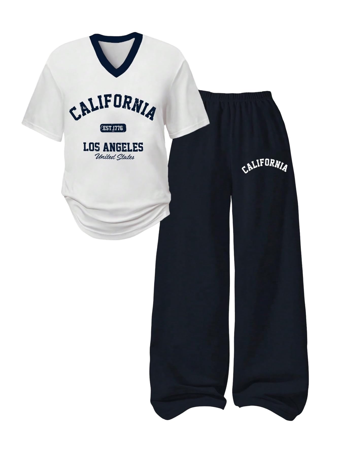 SOLY HUX Girl's Sporty Outfits Number Graphic Jersey Shirt and Baggy Sweatpants Suit 2 Piece Set