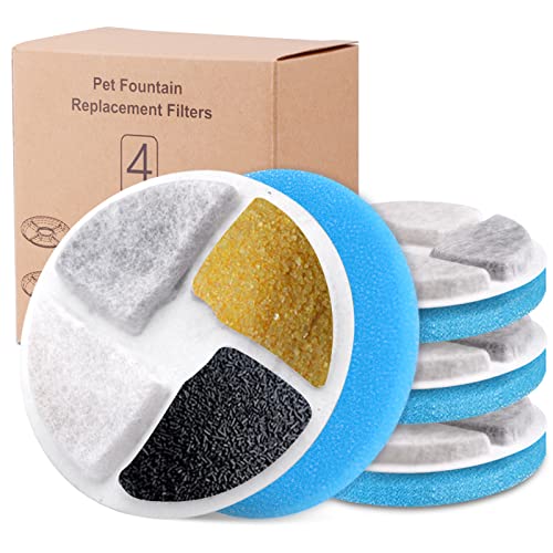 Ecoastal Filtros de repuesto para fuente de agua de 1,6 l, filtros blancos azules, frescos y limpios, filtros de repuesto para dispensador de agua automático, filtros de fuente de consumición Cover