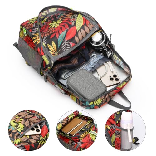 Mochila plegable liviana deportiva para senderismo roja miniatura 5