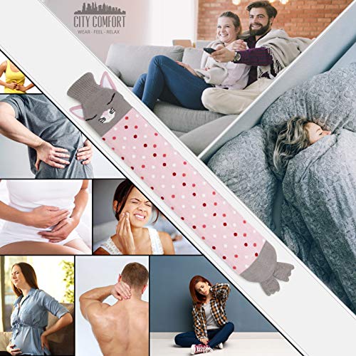 CityComfort Extra lange warmwaterkruik met deksel | Extra grote leuke 2 liter warmwaterkruid eenhoorn of kattenontwerp… - Image 5