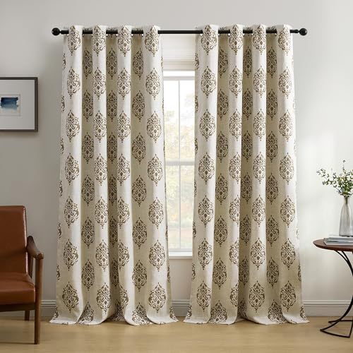 Elrene Home Fashions Navara Medallion Room-Darkening Window Curtain, Single Panel,