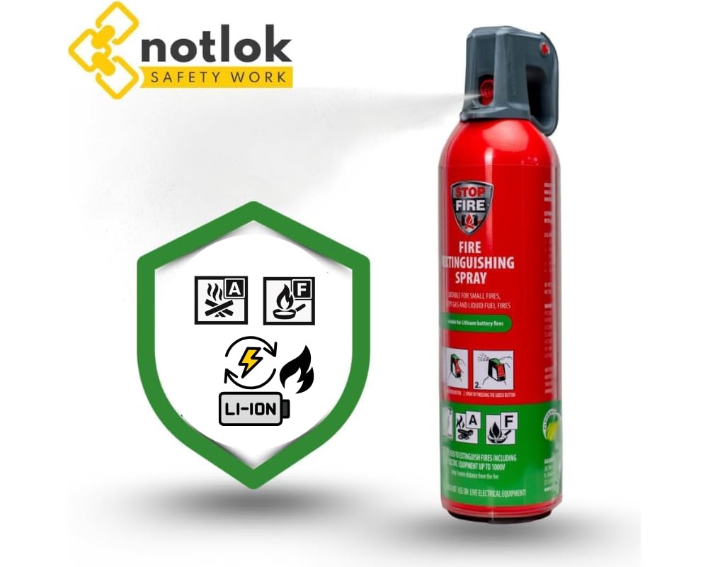 Estintore per incendi elettrici + A F | Estintore per Casa e Auto | Forma Spray | Mini Estintore Elettrico Portatile | Estintore Batterie Litio + Auto Elettrica | 1 pezzo, 750 ml