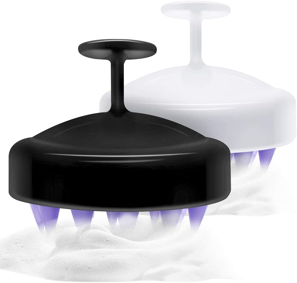 MCIGICM Hair Scalp Massager Shampoo Brush: 2 Pack Wet and Dry Hair Scalp Brush Soft Silicone Head Scrubber Dandruff Brush for Women Men or Pets
