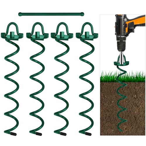 FEED GARDEN 16 Inch Spiral Ground Anchors Heavy Duty...