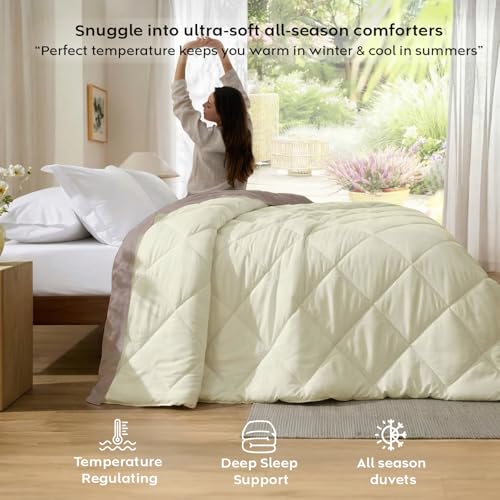 Image of AYKA Reversible AC Comforter 150 GSM Lightweight Microfiber Summer Blanket for Single Bed (60x90 Inches) | Soft Cooling Quilt, Breathable All Season Duvet for AC Room | Taupe & Cream